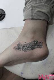 flower body English back diamond tattoo picture