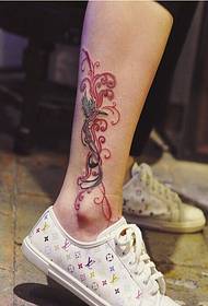 Gepersonaliseerde enkel mode mooi kleur Phoenix tattoo patroon foto