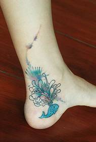 creative little whale ankle tattoo picture