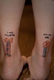 Alternativní obrázek tetování svíčky kotníku