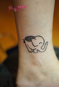 fashioned elephant ankle tattoo picture