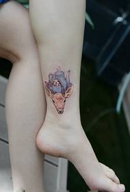 美 美 茶 鹿 鹿 Gambar tato Avatar pergelangan kaki