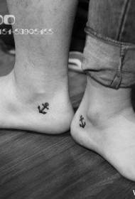 couple beautiful anchor tattoo pattern