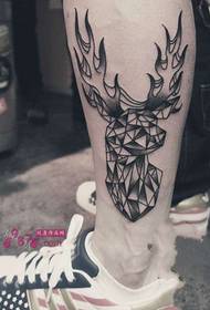 Yakasikwa Geometry Elk Musoro Ankle Tattoo mufananidzo