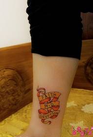 immagine del tatuaggio della caviglia del nastro di colore