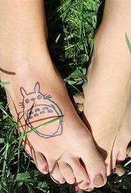 Galuega Tattoo a le Women's Instep Totoro