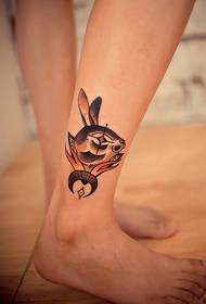Knöchel Persönlichkeit Kaninchen Kopf Mode Tattoo Bild