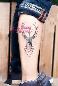 art deer creative ankle tattoo picture