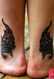 Gambar menunjukkan tatu mencadangkan corak tatu sayap ankle malaikat