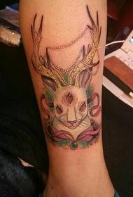 Alternative tre-eyed 喵 星 人 creativa ankle tattoo tattoo
