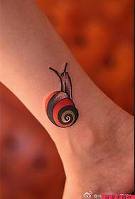 foot snail tattoo work