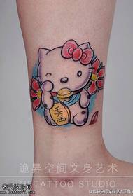 padrão de tatuagem de gato gatinho cor de tornozelo feminino