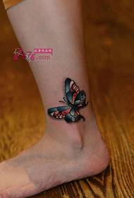 foto tatuaggio color caviglia farfalla moda