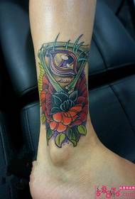 rose patatu ziso eye ankle tattoo mufananidzo