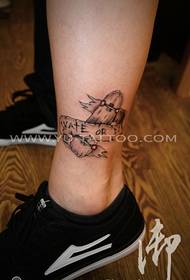 ankle skateboard letter tattoo pattern