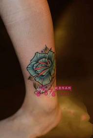 блакитна троянда творчі щиколотки татуювання малюнок