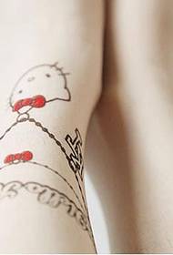 Damesvoet enkelband tattoo patroon 50038 - vrouw voet persoonlijkheid schattig veer tattoo patroon