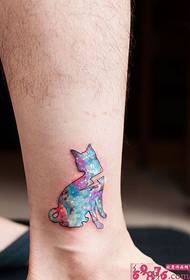 Creative Stars Cat Ankle Tattoo Picture