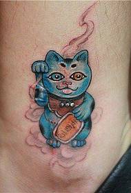 Knöchel glückliche Katze Tattoo funktioniert