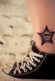isithombe sokudweba se-ankle star eye tattoo