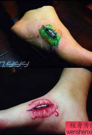 naisten jalka suosittu kaunis huulten painatus tatuointi malli