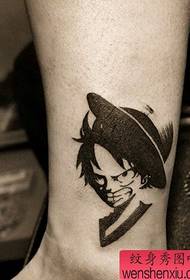 an ankle cartoon character Lufei tattoo works