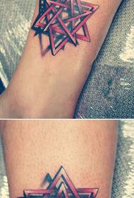 Creative Geometry Little Star Ankle Tattoo picture