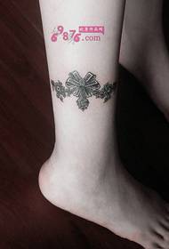 small fresh flower totem ankle tattoo picture