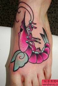 collo del piede creativo tatuaggio di gamberi di colore funziona