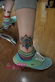 Farbe sechseckiges Star Eye Tattoo Bild