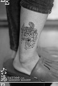 patró de tatuatge de l'elefant indi de la flor de super van senzilla
