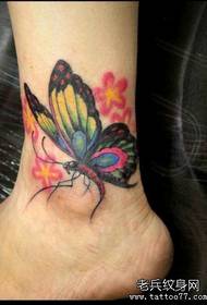 Iyo ankle color butterfly tattoo maitiro