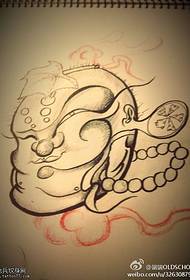 Tattoo montre rekòmande yon Dharma maniskri 49769- figi tatoo rekòmande yon pye antelop koulè tatoo travay