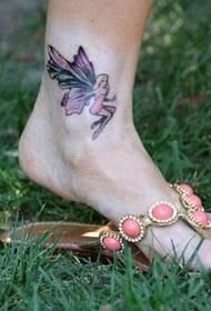 bellezza di mudellu di tatuaggi di caviglia, picculu ritrattu di tatuu d'angelo