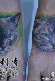 foot super cute Persian cat tattoo pattern