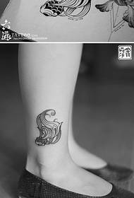 drăguț mini-picior mic model de tatuaj pește de aur