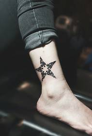I-Star Totem Ankle I-tattoo Isithombe se-48856-Imfashini Yemibala Yemibala ye-Ankle Tattoo
