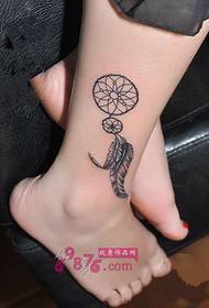 Indianu Dream Dream Catcher Ankle Tattoo