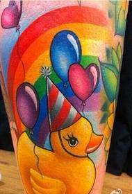 immagine di modello di tatuaggio di anatra gialla piuttosto piccola moda alla caviglia personale