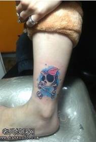 Foot color cartoon skull tattoo picture
