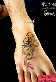 voet klassieke kikker tattoo patroon