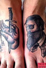 U veteranu ritrattu di mostra di tatuaggi hà cunsigliatu una foto di u tatuu di a personalità instep