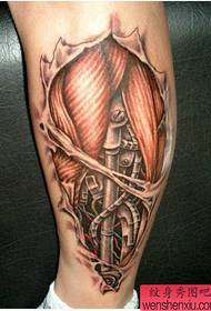 Un patrón de tatuaje de peeling mecánico