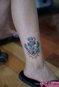 tyypillinen ankkuri sydänlukko nilkan tatuointi kuva