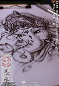 monokrom skisse som gud tatoveringsmønster