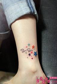Gambar pola tato bintang fashion warna kaki kecil