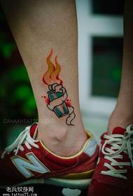 Gambar tato mesin api warna kaki