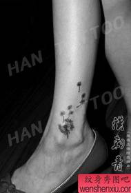 girls ankles popular small compact Dandelion tattoo pattern