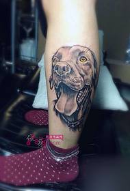 Söt hund porträtt kalv tatuering bild