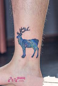 ປັນ starry ເຄົ້າ elk ຂໍ້ຕີນ tattoo